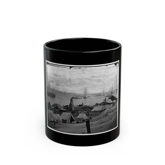 City Point, Va. Wharves After The Explosion Of Ordnance Barges On August 4, 1864 (U.S. Civil War) Black Coffee Mug