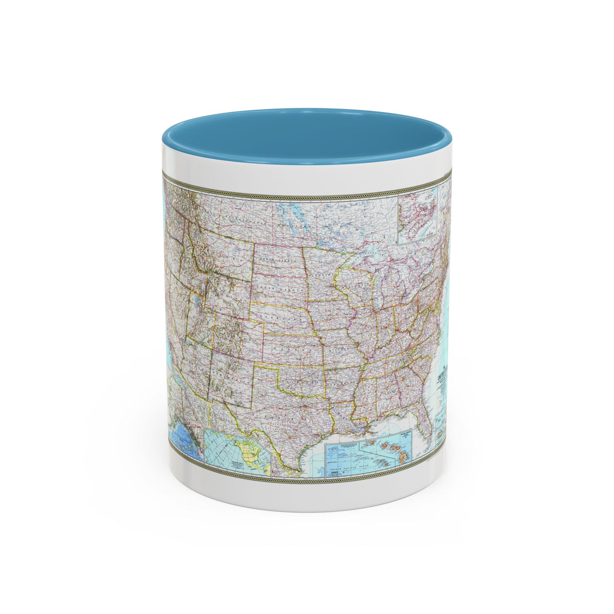 USA - The United States (1968) (Map) Accent Coffee Mug