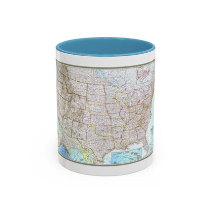 USA - The United States (1968) (Map) Accent Coffee Mug