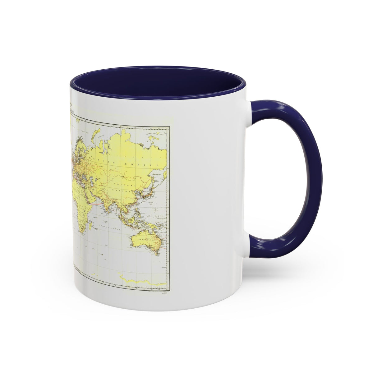 Submarine Cables of the World (1896) (Map) Accent Coffee Mug
