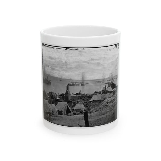 City Point, Va. Wharves After The Explosion Of Ordnance Barges On August 4, 1864 (U.S. Civil War) White Coffee Mug