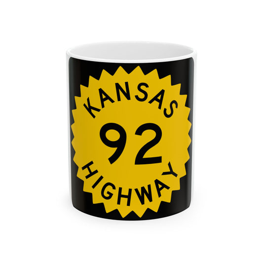 K-92 1948 (Kansas) (Road Sign) White Coffee Mug