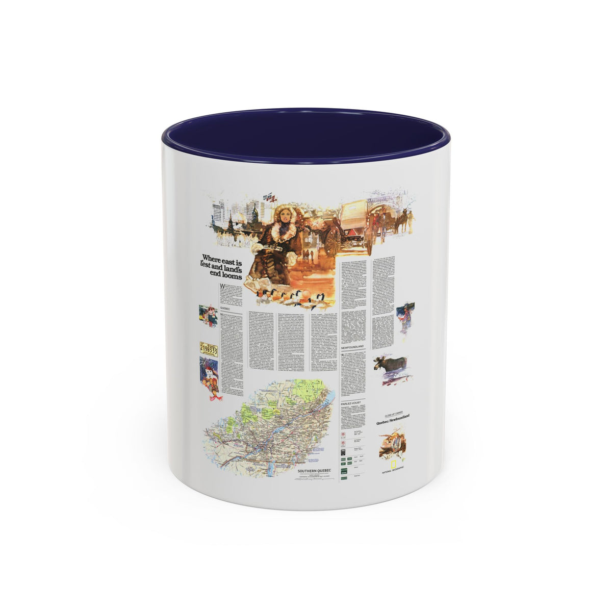 Canada - Quebec-Newfoundland (1980) (Map) Accent Coffee Mug