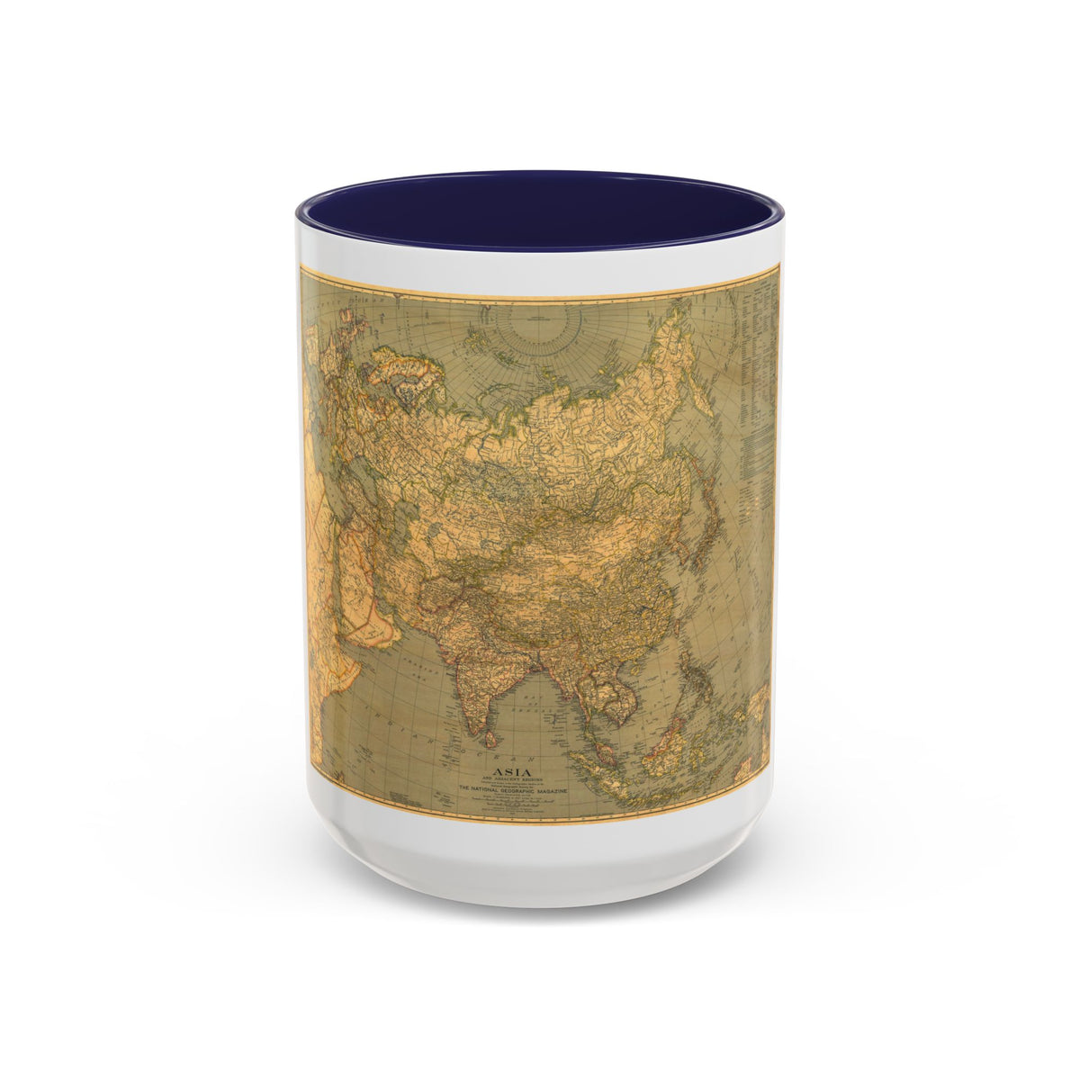 Asia and Adjacent Regions (1933) (Map) Accent Coffee Mug