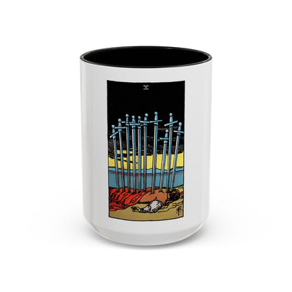 The 10 of Swords (Tarot Card) Accent Coffee Mug