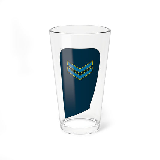 Navy shoulder board with two stacked blue chevrons outlined in gold yellow, drawn in a flat vector style.