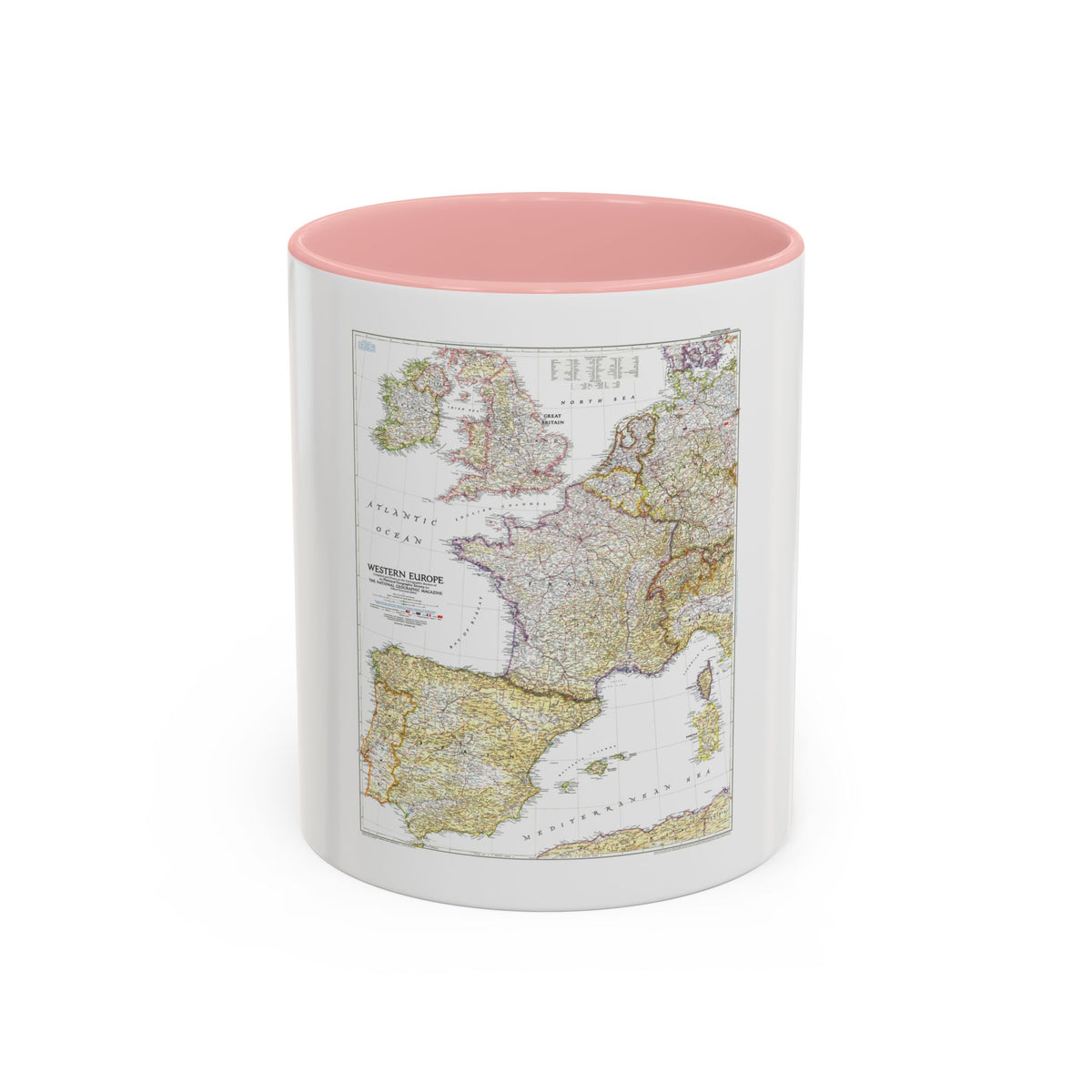 Europe, Western (1950) (Map) Accent Coffee Mug
