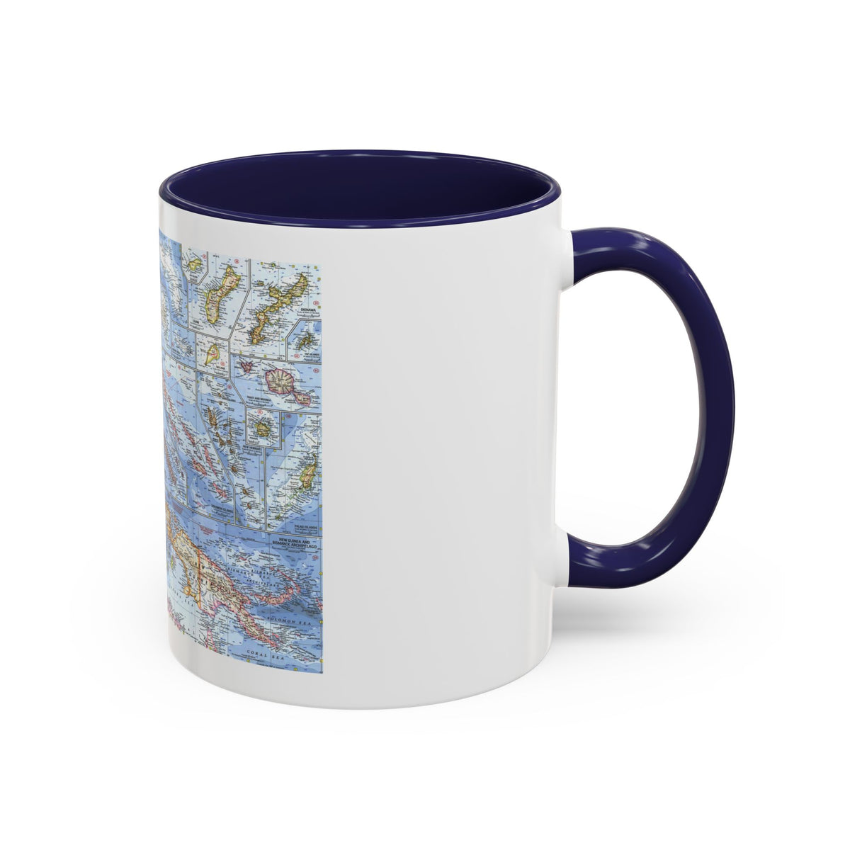 New Zealand, New Guinea (1962) (Map) Accent Coffee Mug
