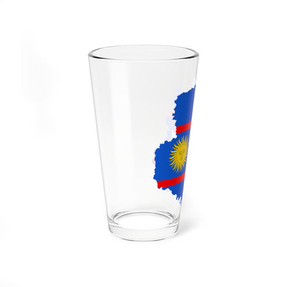 Flag-map of Vinnytsia Oblast (Ukraine) Pint Glass 16oz