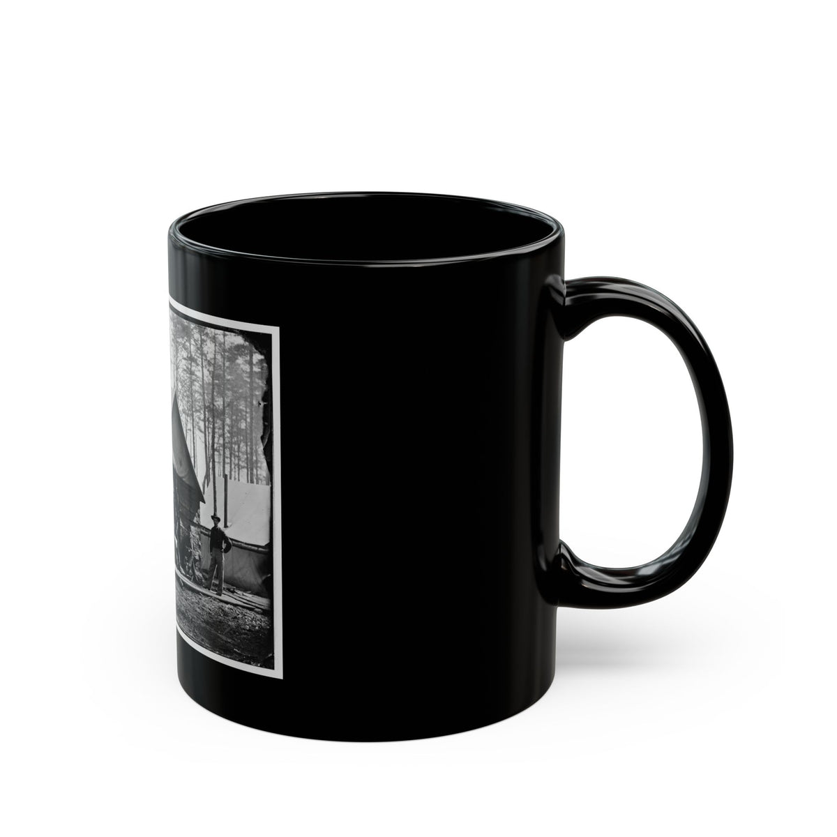 Brandy Station, Va. Officers In Front Of Winter Quarters At Army Of The Potomac Headquarters (U.S. Civil War) Black Coffee Mug
