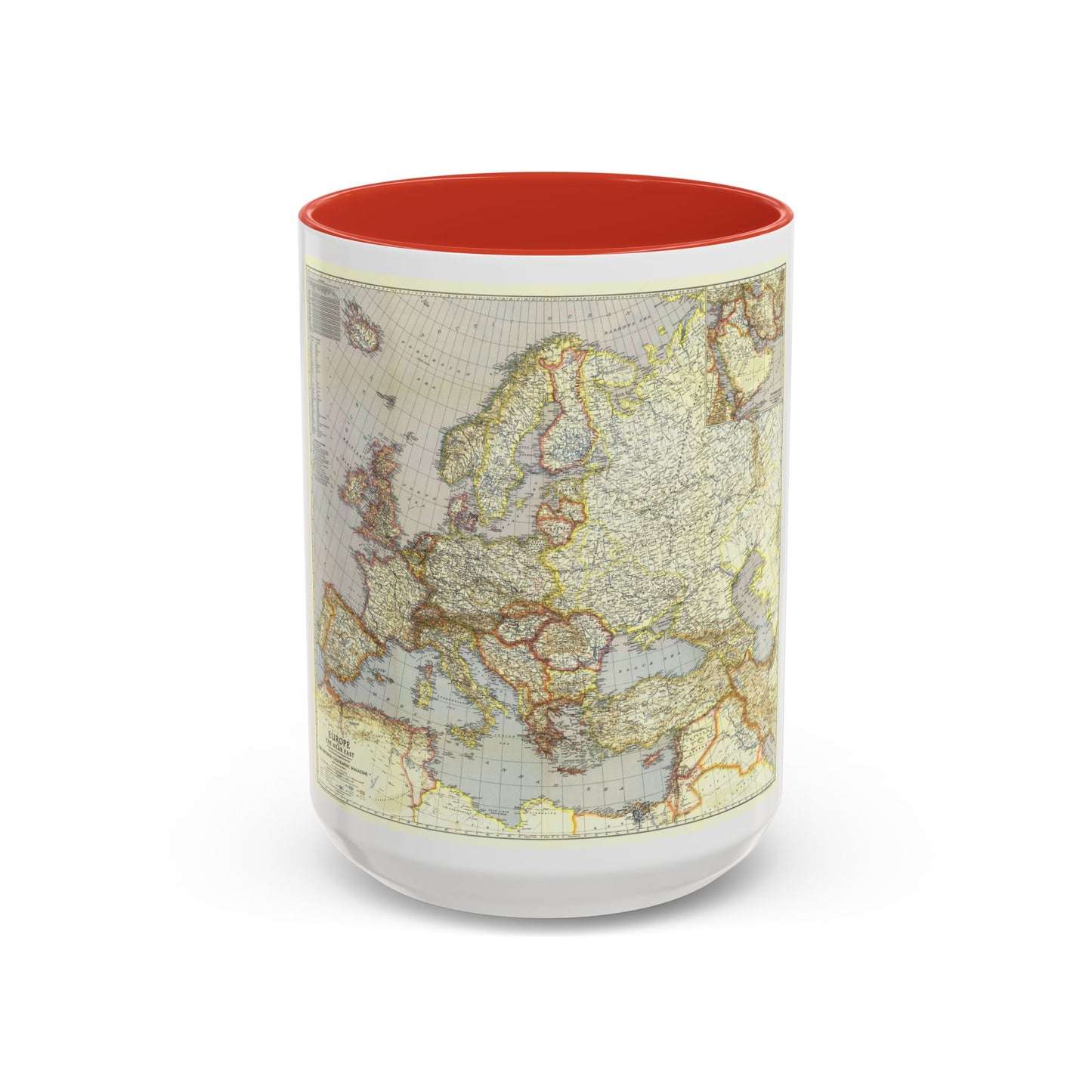 Europe and the Near East (1940) (Map) Accent Coffee Mug