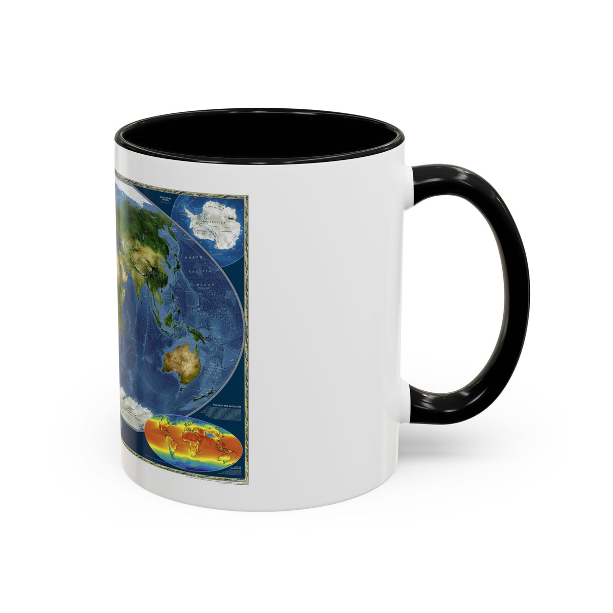 World Map - Satellite (2001) (Map) Accent Coffee Mug