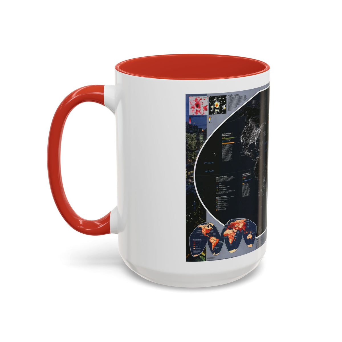 World Map - Population and Resources (1998) (Map) Accent Coffee Mug