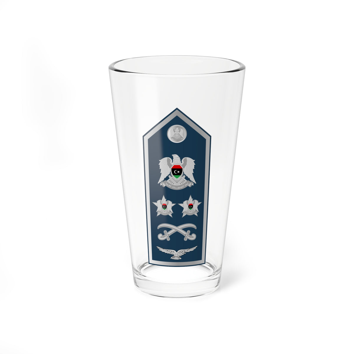 15.Libyan Air Force GEN (Libya) (Military Rank) Pint Glass 16oz