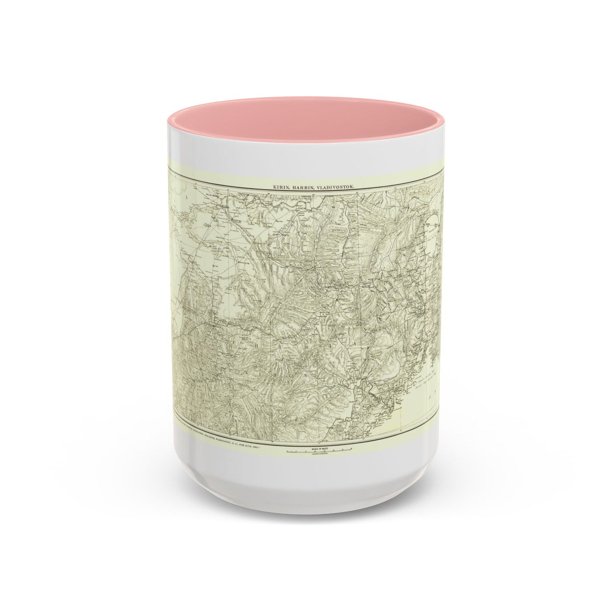 Asia - Kirin, Harbin, Vladivostok (1905) (Map) Accent Coffee Mug
