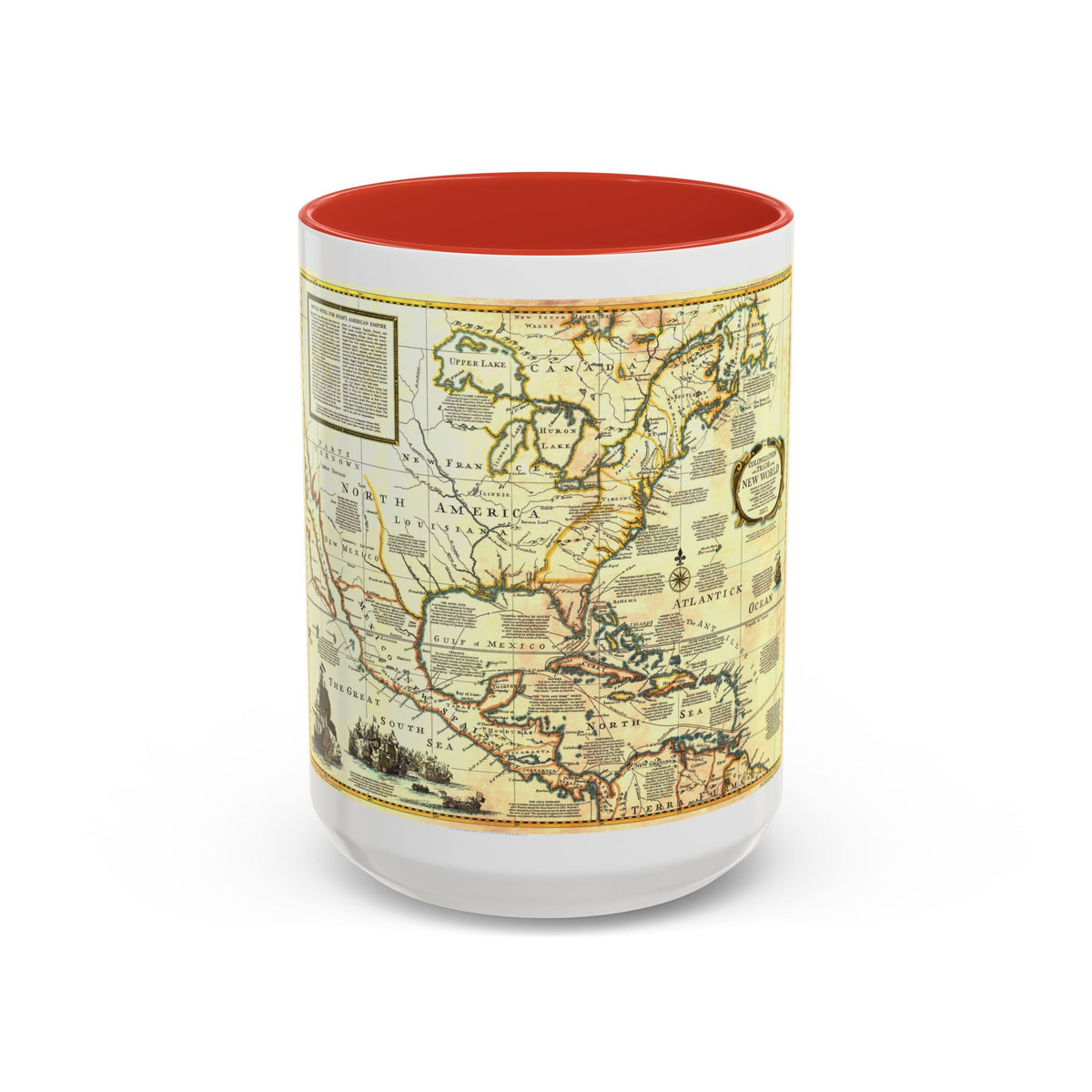 North America - Colonization and Trade (1977) (Map) Accent Coffee Mug