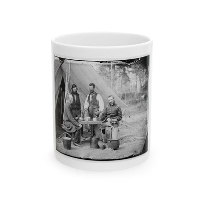 Yorktown, Va., Vicinity. Group Before The Photographic Tent At Camp Winfield Scott (U.S. Civil War) White Coffee Mug