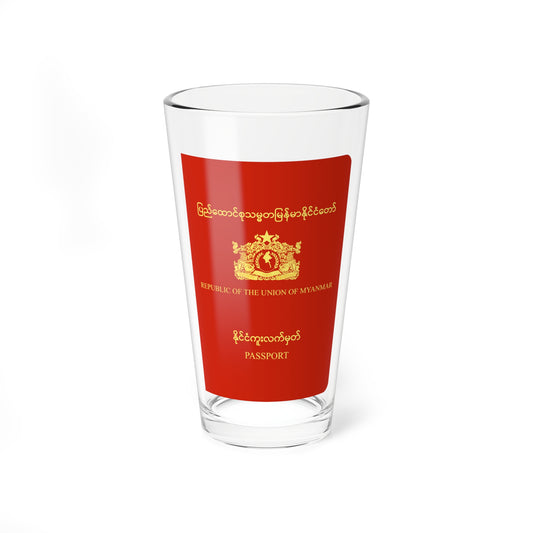 Myanmar Passport - Pint Glass 16oz