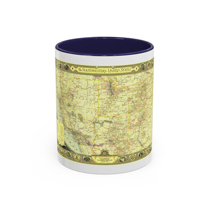 USA - Southwestern (1940) (Map) Accent Coffee Mug