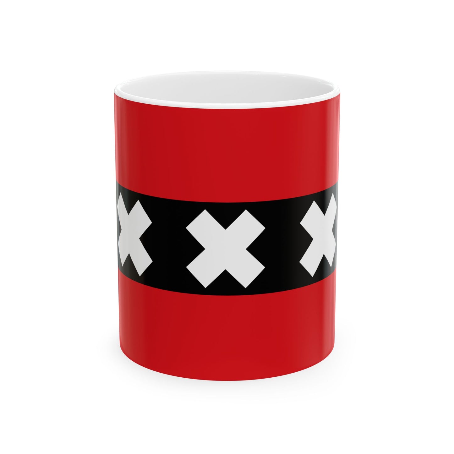 Flag of the national capital Amsterdam Netherlands - White Coffee Mug-11oz-Go Mug Yourself