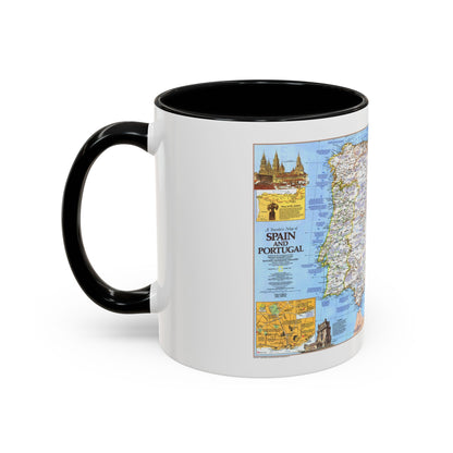 Spain and Portugal - A Traveller's Map 1 (1984) (Map) Accent Coffee Mug