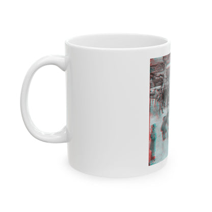 Massaponax Church, Va.  Council Of War   Gen. Ulysses S. Grant Examining Map Held By Gen. George G. Meade During The Civil War (U.S. Civil War) White Coffee Mug