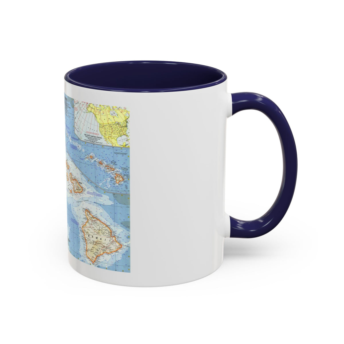 USA - Hawaii (1960) (Map) Accent Coffee Mug