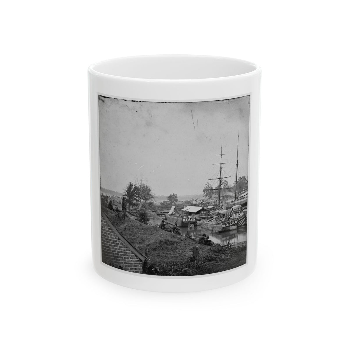 White House Landing, Va. Supply Vessels At Anchor (U.S. Civil War) White Coffee Mug