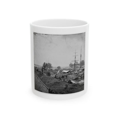 White House Landing, Va. Supply Vessels At Anchor (U.S. Civil War) White Coffee Mug