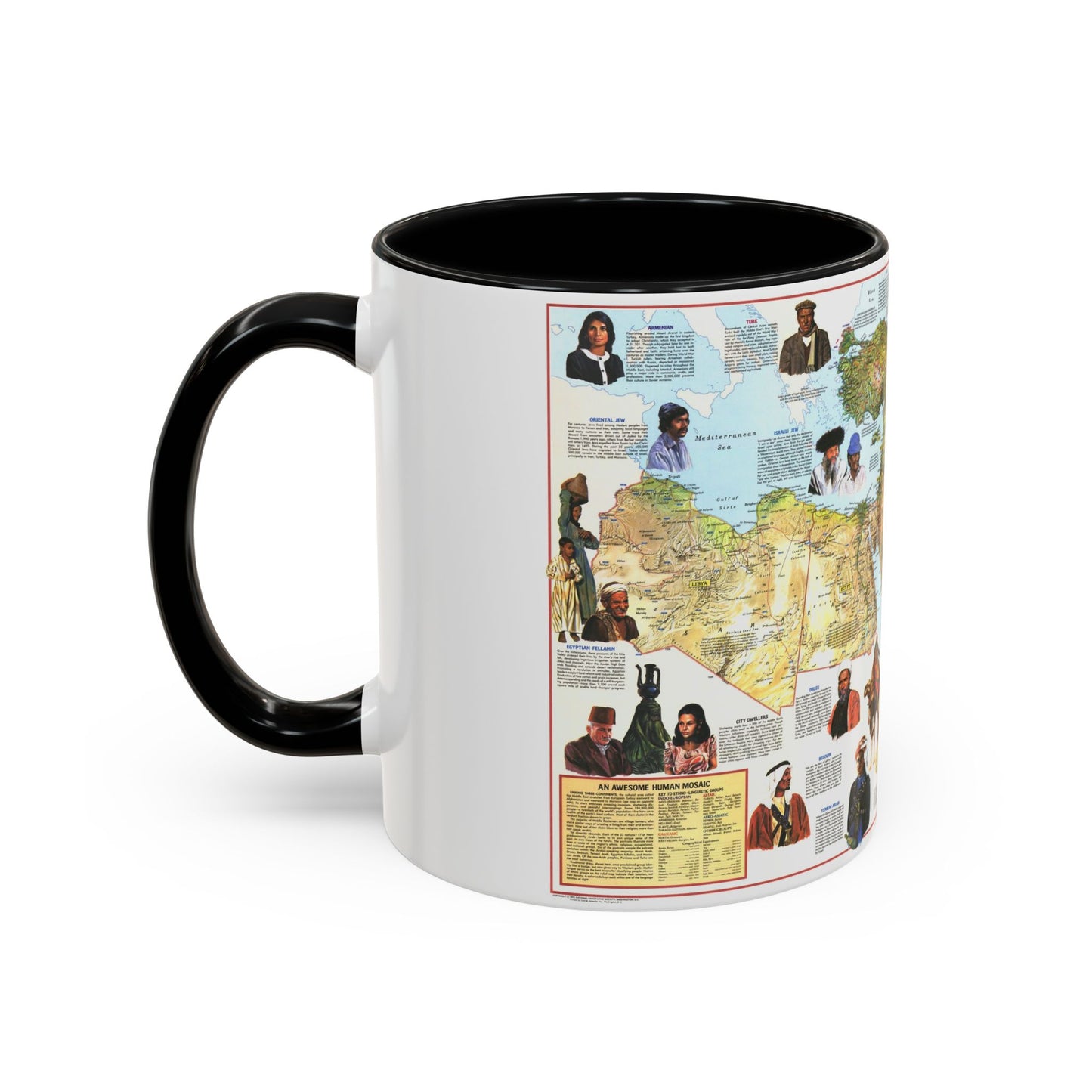 Middle East - The Peoples 1 (1972) (Map) Accent Coffee Mug