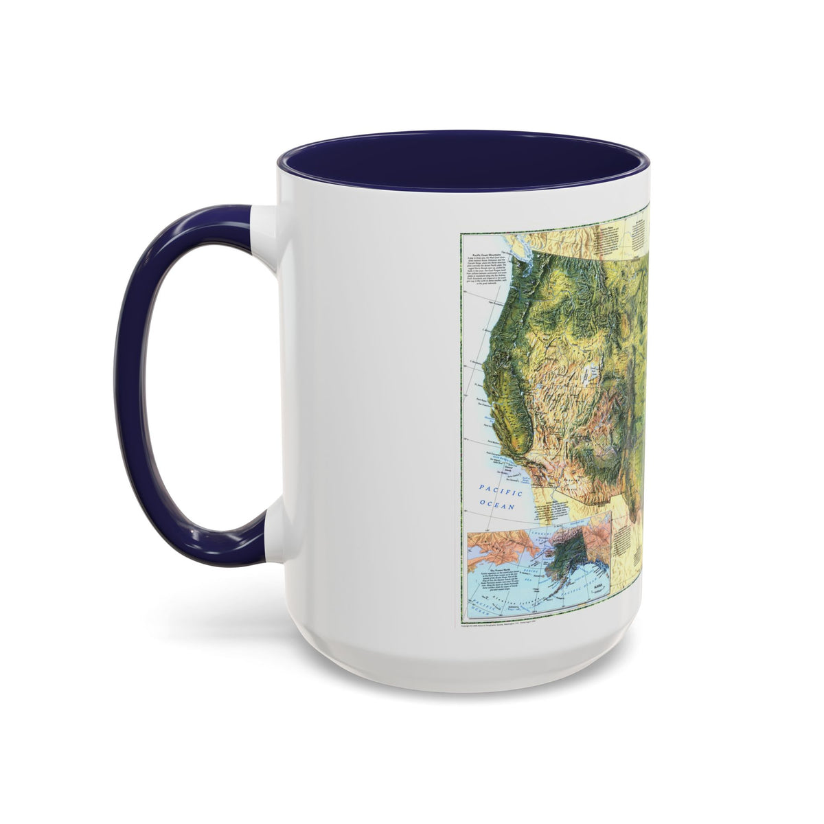 USA - The Physical Landscape (1996) (Map) Accent Coffee Mug