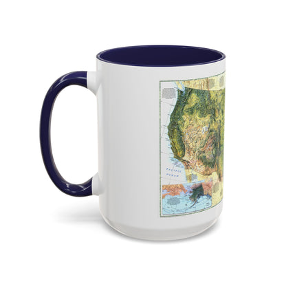 USA - The Physical Landscape (1996) (Map) Accent Coffee Mug