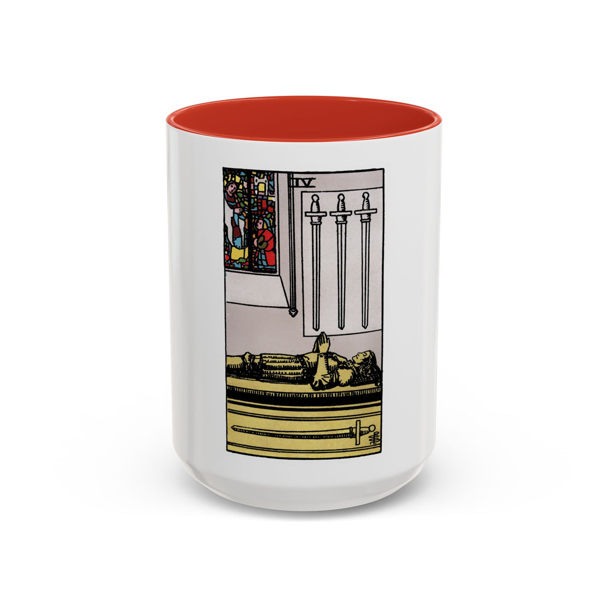 The 4 of Swords (Tarot Card) Accent Coffee Mug
