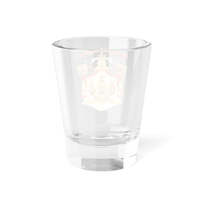 Full Ornamented Royal Coat of Arms of Spain 1700-1761 (Spain) (Coat of Arms) Shot Glass 1.5oz