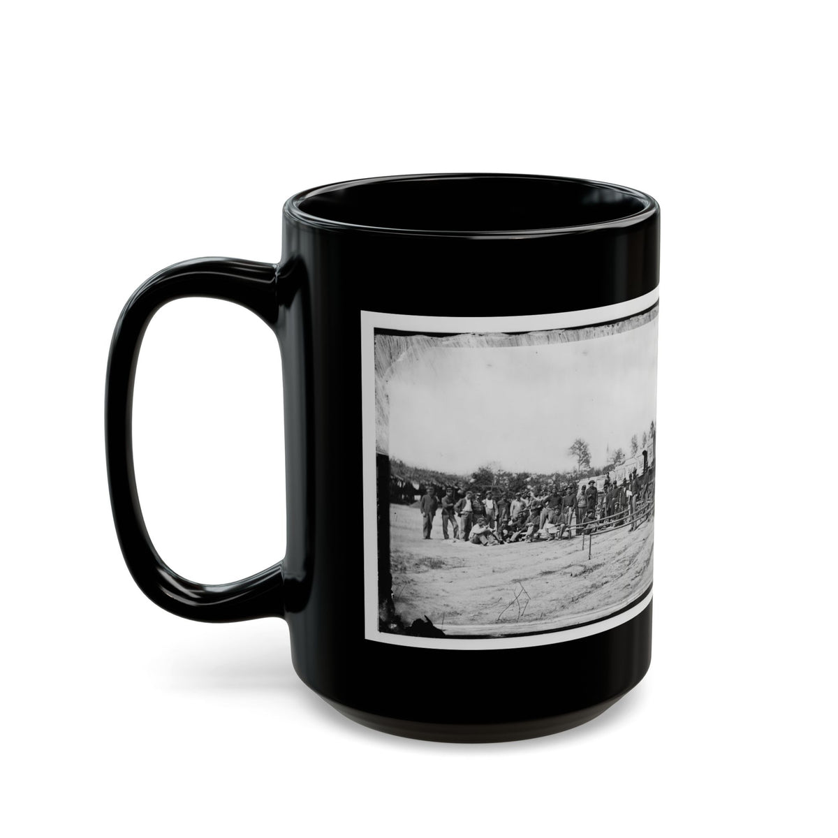 Falmouth, Va. Men And Wagons Of The Engineer Corps Ambulance Train (U.S. Civil War) Black Coffee Mug