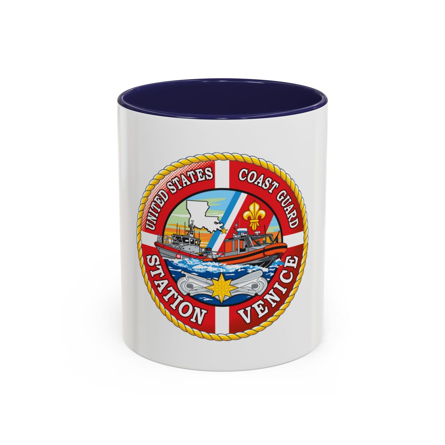 USCG Station Venice (U.S. Coast Guard) Accent Coffee Mug