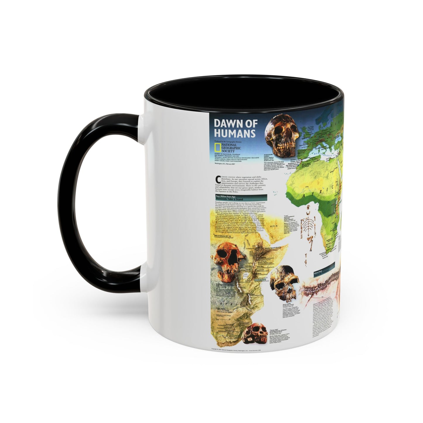 World Map - Dawn of Humans (1997) (Map) Accent Coffee Mug