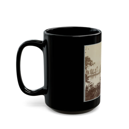 Army Of The James, Pontoon Bridges Across James River At Deep Bottom And Varina 001 (U.S. Civil War) Black Coffee Mug