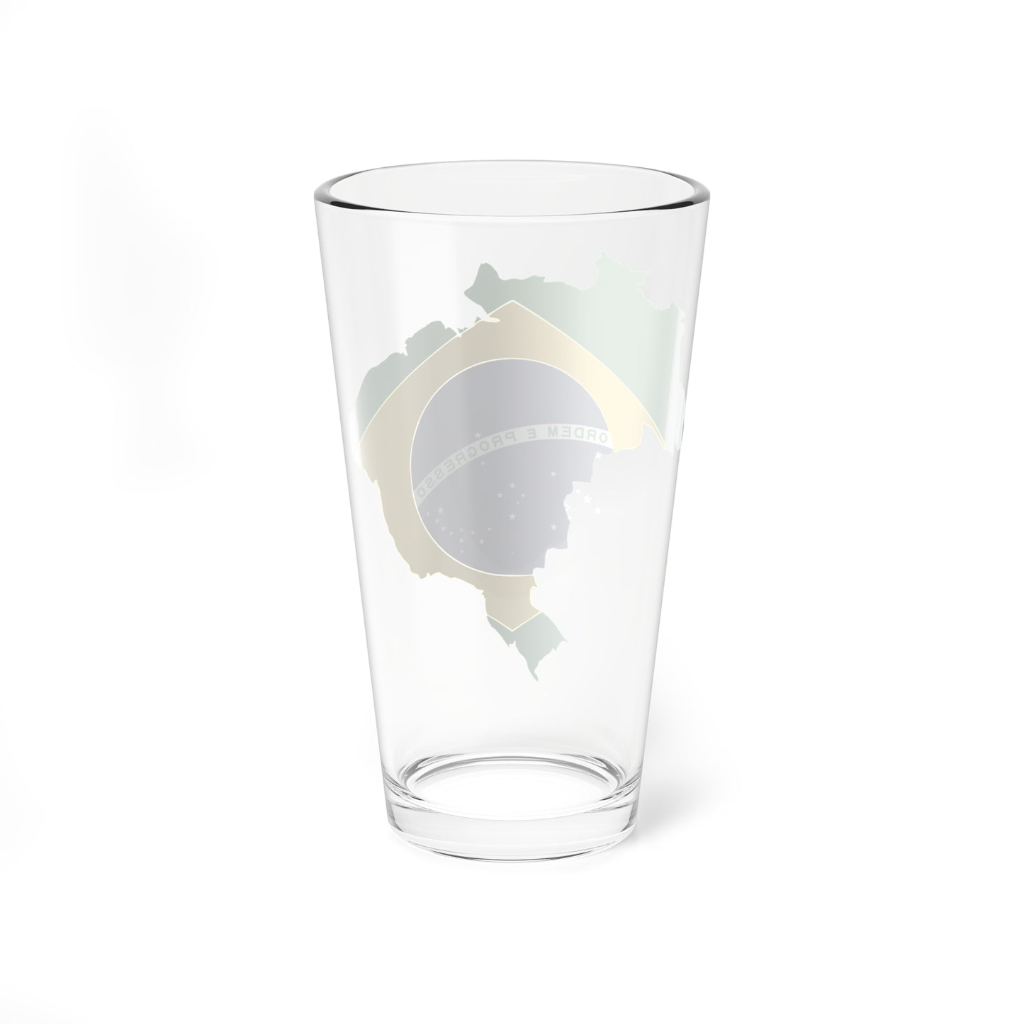 Flag of Brazil - Map (Brazil) Pint Glass 16oz