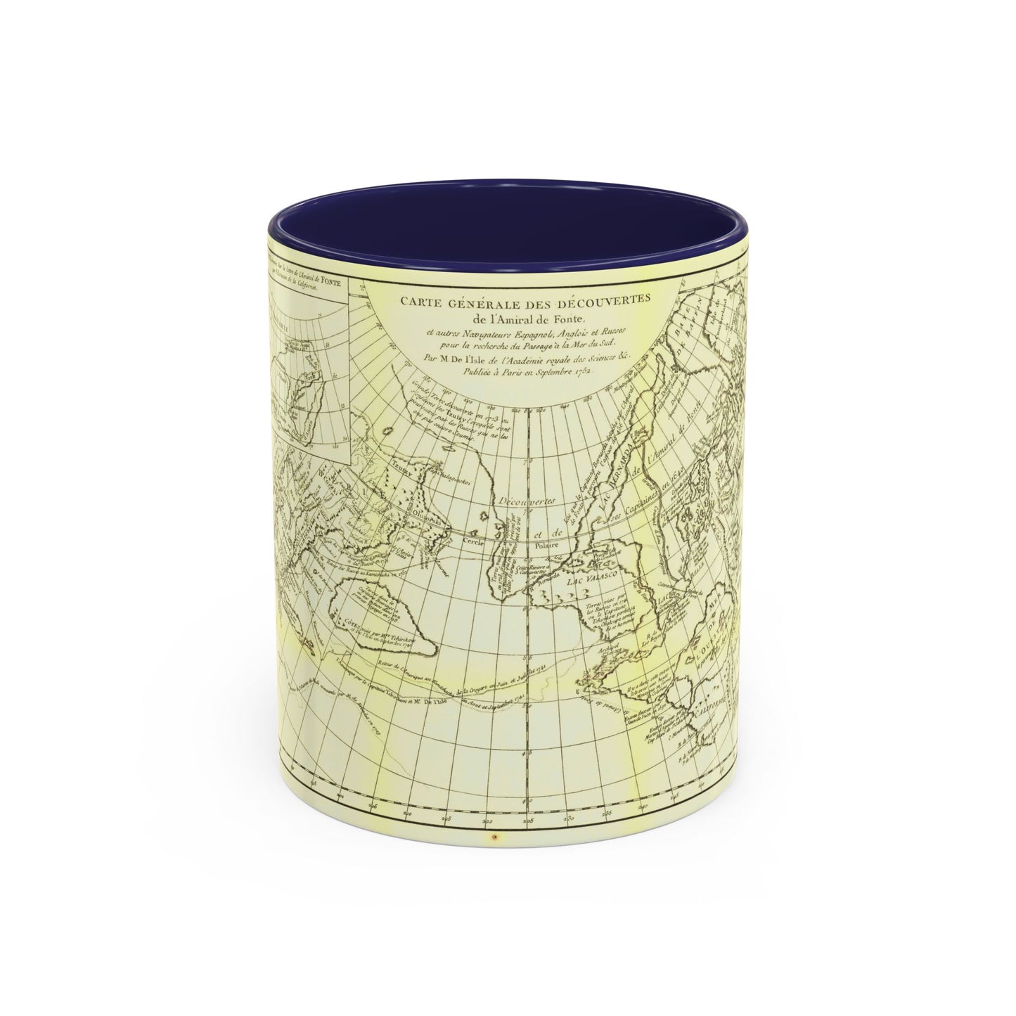 Asia - Carte Generale des Decouvertes (1892) (Map) Accent Coffee Mug