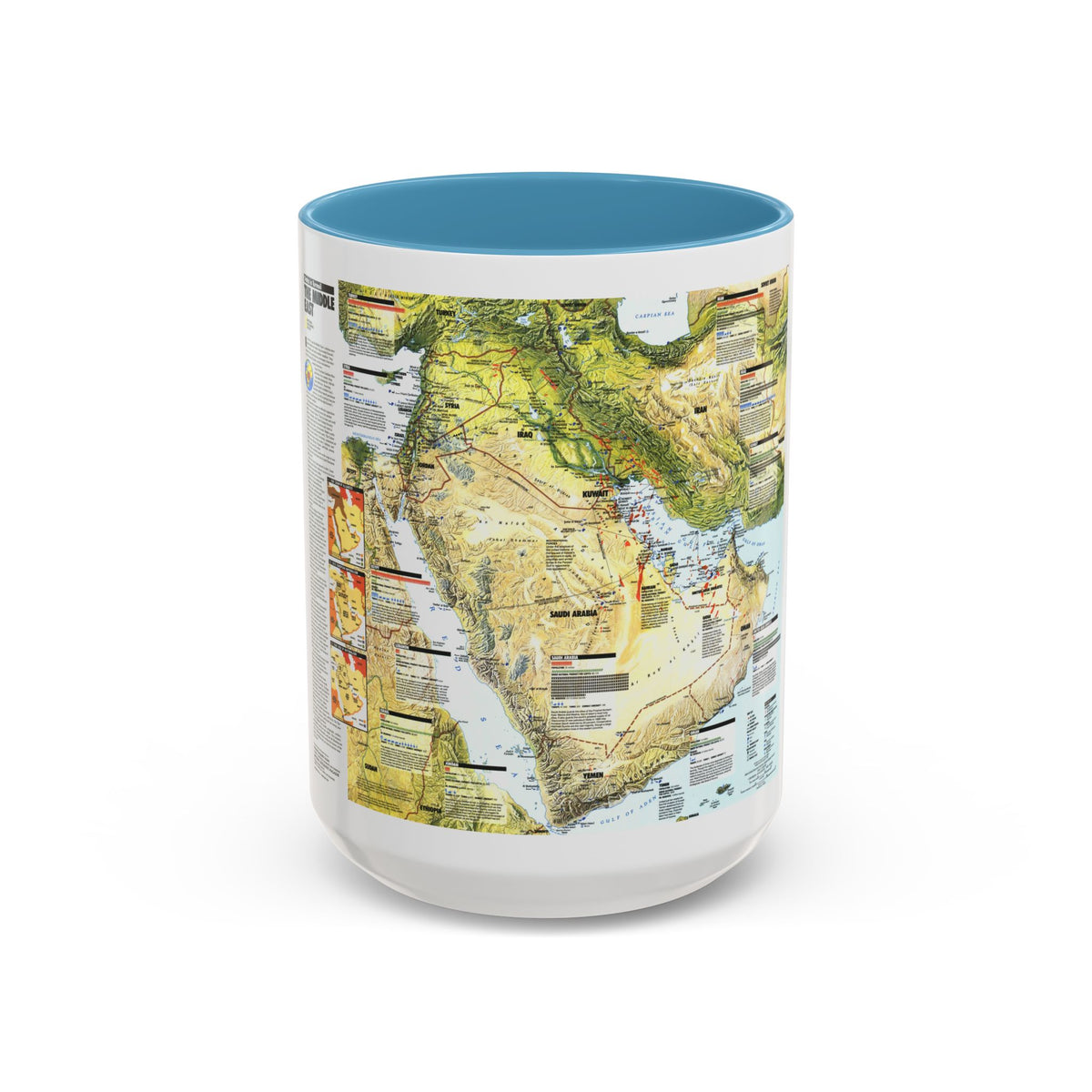 Middle East - States in Turmoil (1991) (Map) Accent Coffee Mug