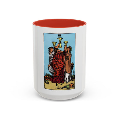 The 3 of Cups (Tarot Card) Accent Coffee Mug