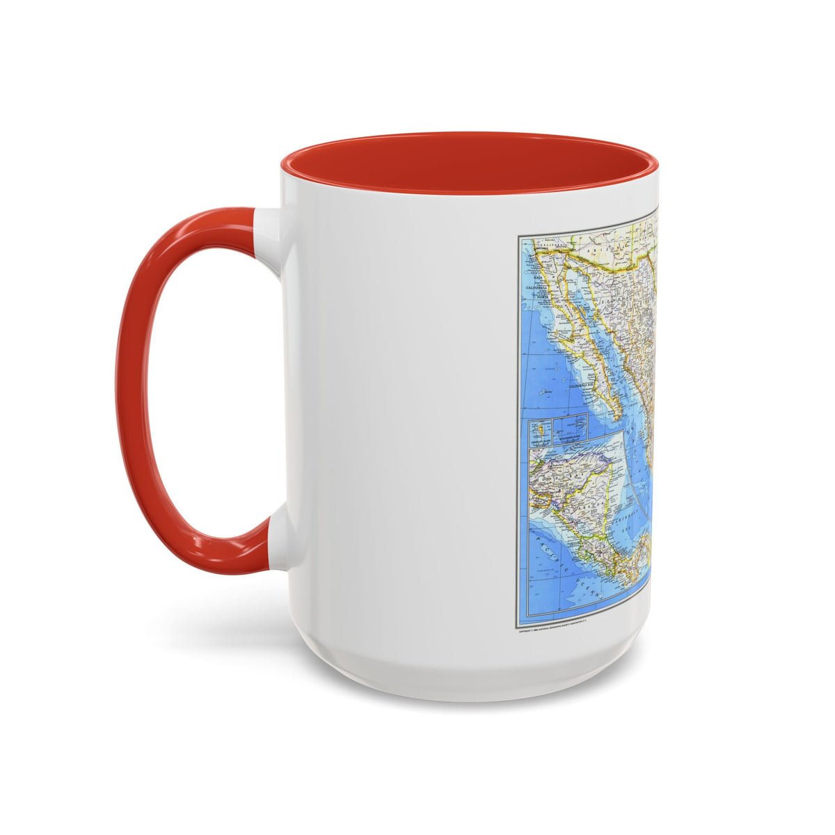 Central America & Mexico (1980) (Map) Accent Coffee Mug