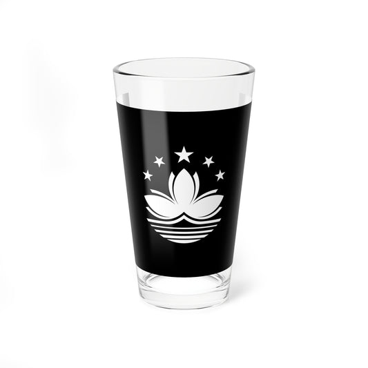 Flag of Macau black and white variant 1 (China) Pint Glass 16oz