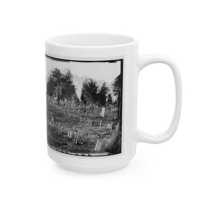 Richmond, Va. Graves Of Confederate Soldiers In Oakwood Cemetery, With Board Markers (U.S. Civil War) White Coffee Mug