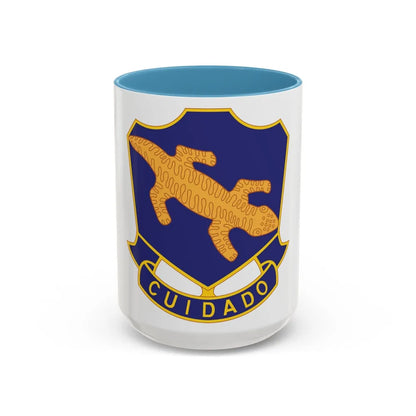 158th Infantry Regiment (U.S. Army) Accent Coffee Mug-15oz-Light Blue-Go Mug Yourself