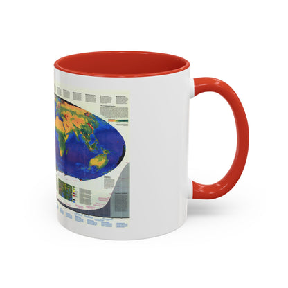 World Map - Endangered Earth (Map) Accent Coffee Mug