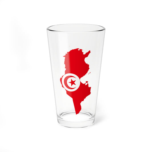 Flag map of Tunisia (Tunisia) Pint Glass 16oz