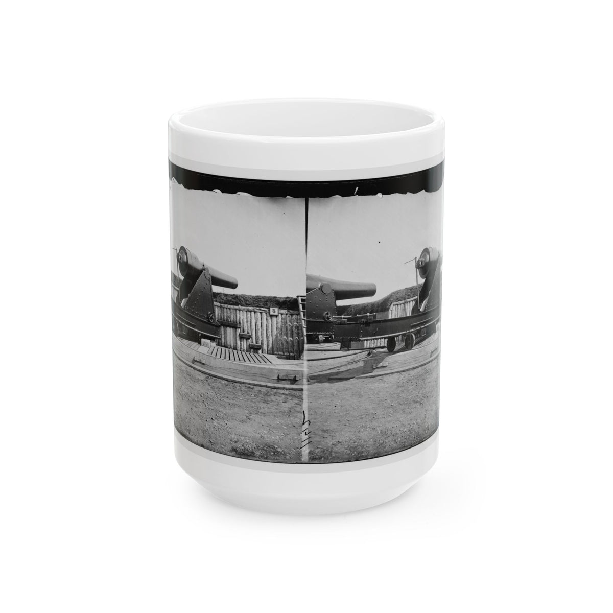 Alexandria, Virginia (Vicinity). 200 Pdr. Parrott Rifle Gun In Battery Rodgers (U.S. Civil War) White Coffee Mug