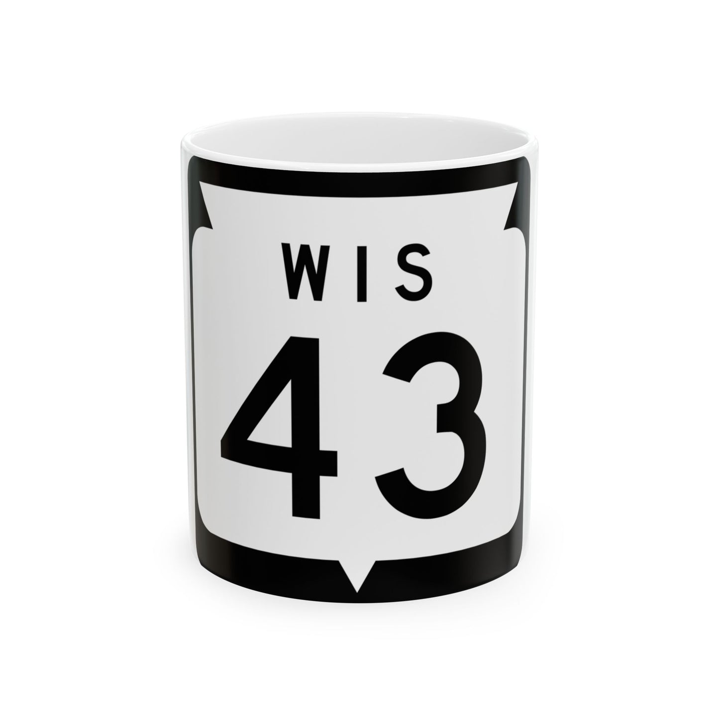 WIS 43 1970 (Wisconsin) (Road Sign) White Coffee Mug-11oz-Go Mug Yourself